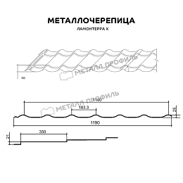 Металлочерепица МЕТАЛЛ ПРОФИЛЬ Ламонтерра-X (PURMAN-20-9010-0.5)